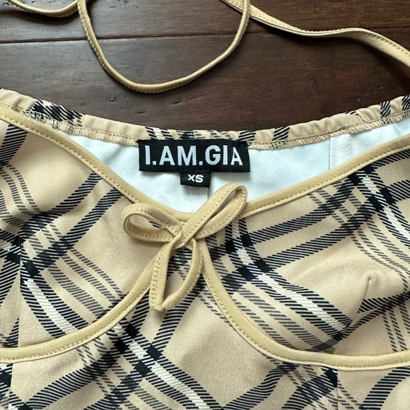 Iamgia plaid beige crop top - Picture 2 of 2